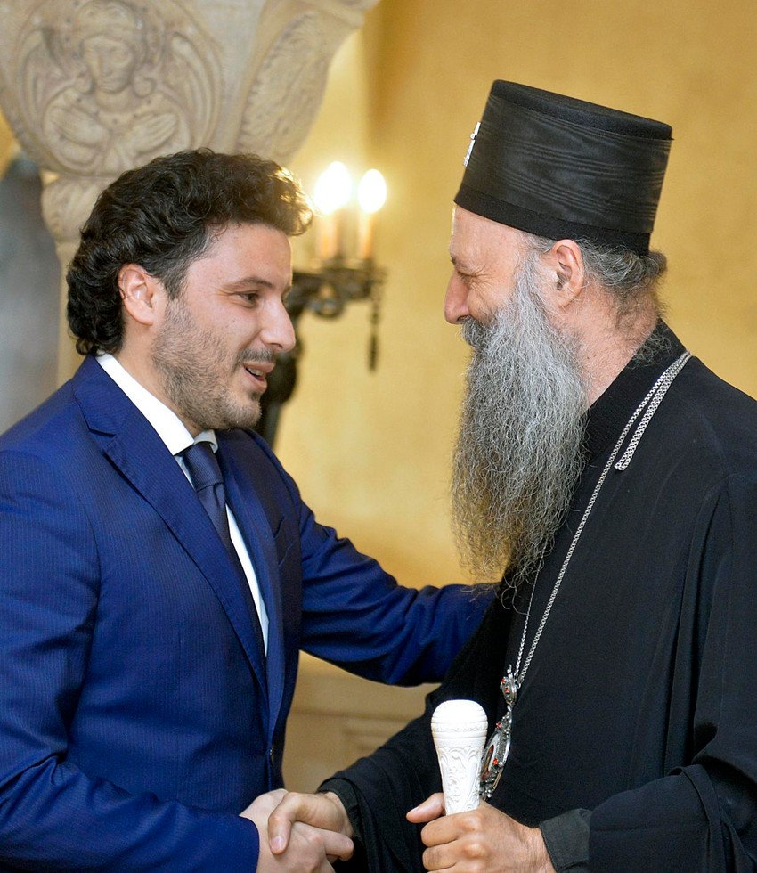 Patrijarh Porfirije i Dritan Abazović