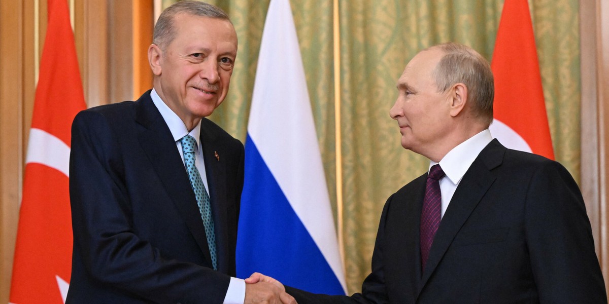 Prezydent Turcji Recep Erdogan i prezydent Rosji Władimir Putin