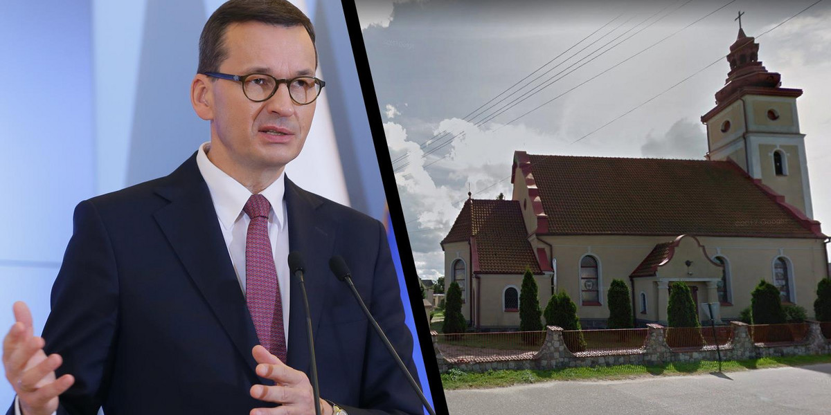 Premier Morawiecki ma tablicę upamiętniającą jego wizytę w kościele