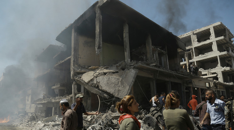 A hatalmas robbanás több épületet megsemmisített / Fotó: AFP