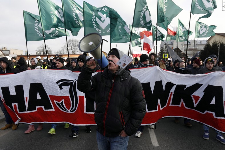 Jeden z organizatorów marszu Dawid Marek Poleszuk