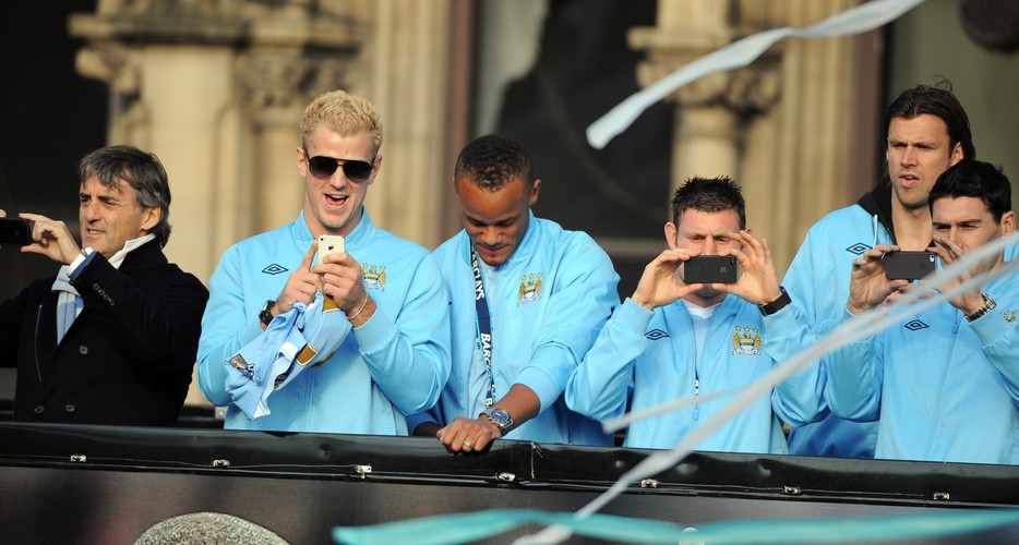 Piłkarze Manchesteru City fetują zdobycie mistrzostwa Anglii