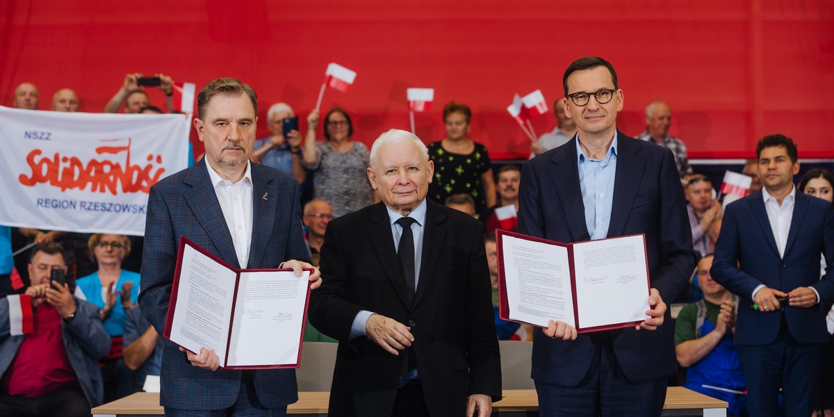 Piotr Duda, Jarosław Kaczyński i Mateusz Morawiecki