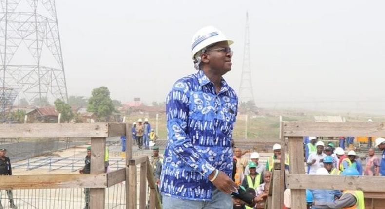 Minister of Works and Housing, Babatunde Fashola at the site of the 2nd Niger Bridge which will be ready this year. (Financial Watch)