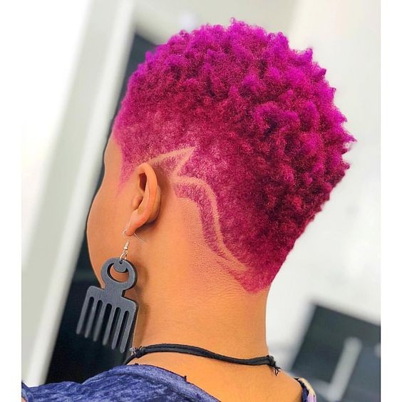 Pink short natural hair (Pinterest) 