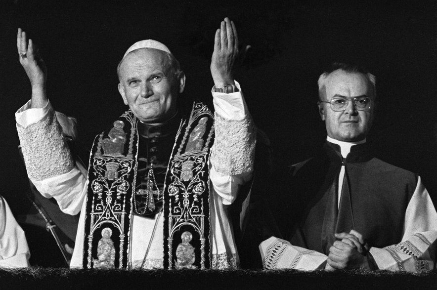 Karol Wojtyła tuż po wyborze na papieża, 1978 r.