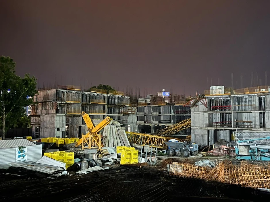 Pali kranovi na Novom Beogradu u Bloku 65