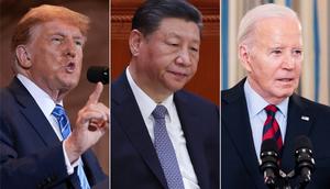 With both Biden and Trump expected to keep pushing against China, one rising theory is that Beijing can at least hope Trump's unpredictability gives it opportunities on the world stage.Win McNamee/Getty Images, Lintao Zhang/Getty Images, and Nathan Howard/Getty Images