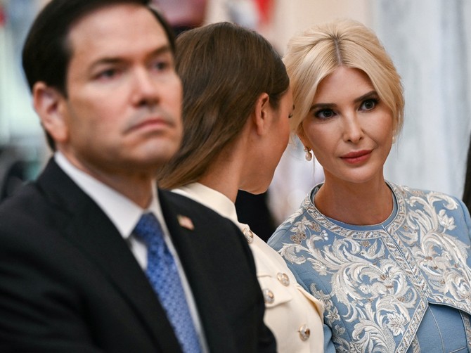 Državni sekretar SAD Marko Rubio, Arabela Kušner i Ivanka Tramp