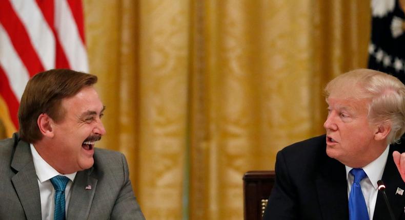 Michael Lindell with President Trump at the White House in 2017.
