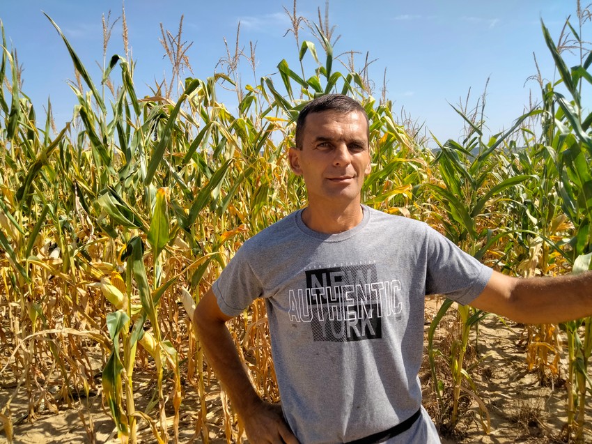 Poljoprivrednik Dragan Ikić iz Babine Luke kod Valjeva zadovoljan je rodom svog kukuruza, s obzirom kakve su bile vremenske prilike