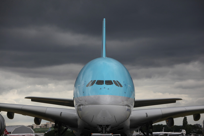 Airbus A380 linii Korean Air w trakcie Paris Air Show w Paryżu