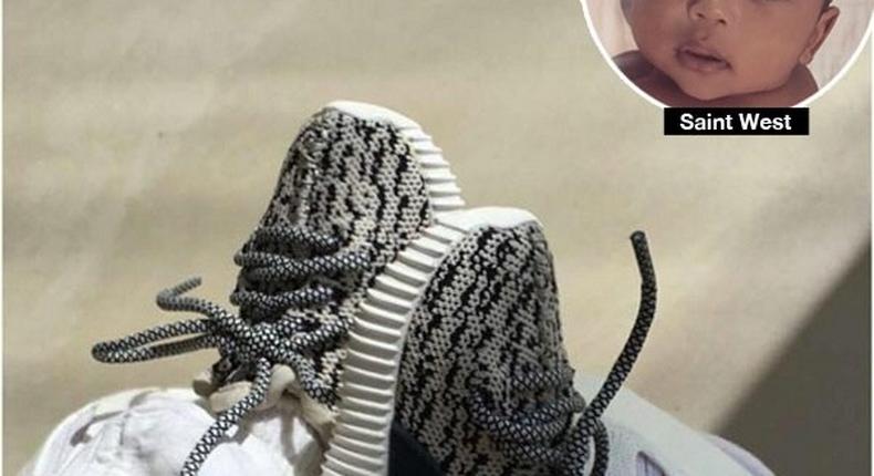 Saint West rocks Yeezys on Easter