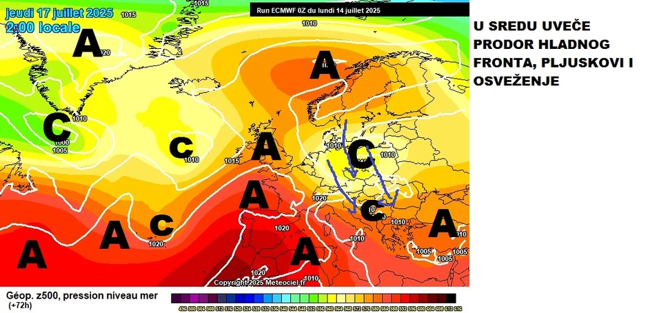 U sredu zahlađenje u Srbiji (mapa)