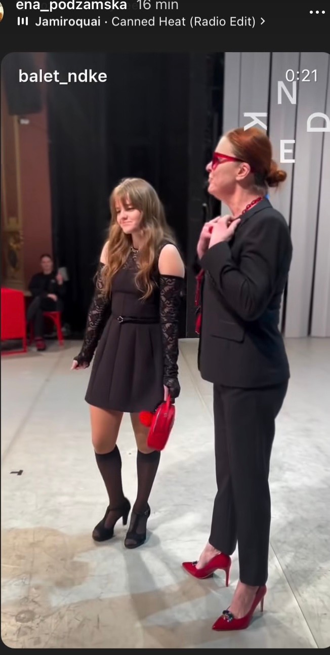 Elena Podzámska v baletnom predstavení Nočná skúška - Príprava na muzikál.