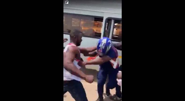 Police officer beaten by a group of men