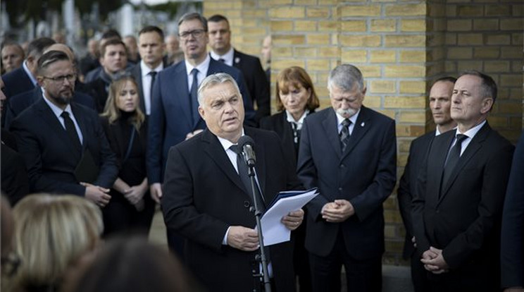 Orbán Viktor beszédet mondott Pásztor István temetésén / Fotó: MTI/Miniszterelnöki Sajtóiroda/Fischer Zoltán