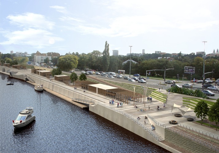 Sztandarową warszawską inwestycję nad rzeką - wiślane bulwary - za 122,7 mln zł przebudowuje już Hydrobudowa Gdańsk S.A. Pierwszy etap prac, w ramach którego powstanie nowy bulwar od mostu Śląsko-Dąbrowskiego do ul. Boleść wraz z dwoma przejściami podziemnymi, potrwa 18 miesięcy. Ten odcinek prac uzyskał dofinansowanie z Unii Europejskiej – jest częścią projektu „Warszawski węzeł wodno-rowerowy - Pedałuj i płyń”. Wzdłuż promenady nabrzeże rzeki zostanie przebudowane i wyposażone w taki sposób, by mogły tu cumować nie tylko statki kontraktowane przez miasto, ale także łodzie rekreacyjne i barki usługowe. materiały UM Warszawy