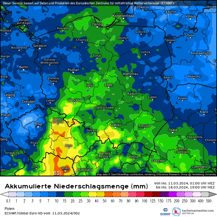 Najwięcej deszczu w kolejnych dniach spadnie w południowej Polsce