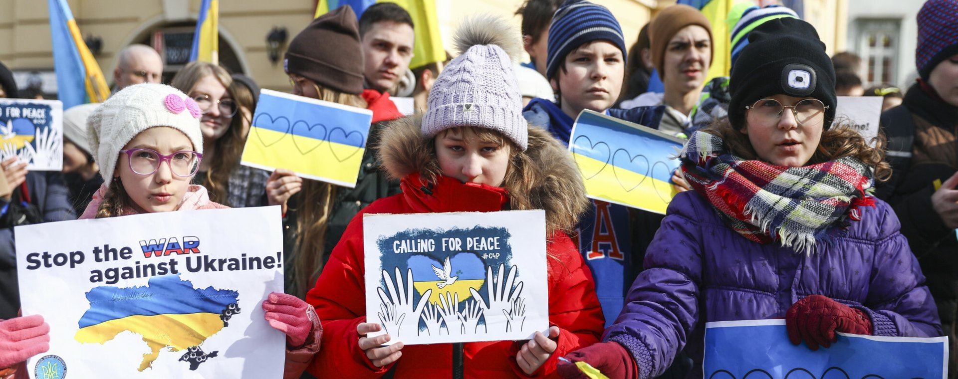 Manifestacja solidarności z Ukrainą w Przemyślu, marzec 2022 r. 