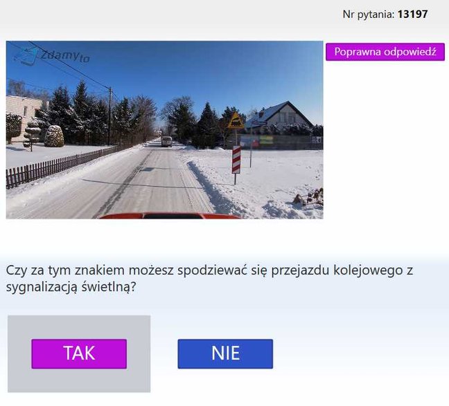 Pytanie egzaminacyjne na prawo jazdy nr 13197 Źródło: brd24.pl