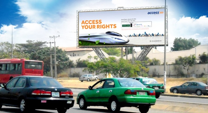 Access Bank billboard at Nnamdi Azikwe way, FTF Berger Roundabout, Abuja 