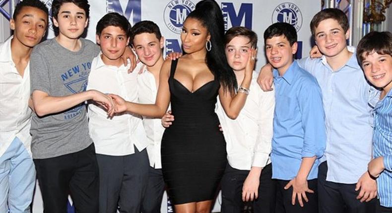 Nicki Minaj and group of Jewish boys at a bar mitzvah in NYC