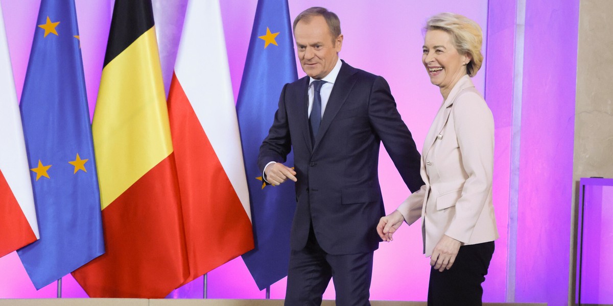 Donald Tusk i Ursula von der Leyen.