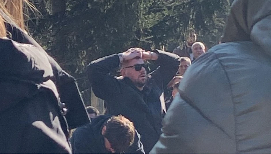 Marko Janjušević Janjuš na bratovoj sahrani