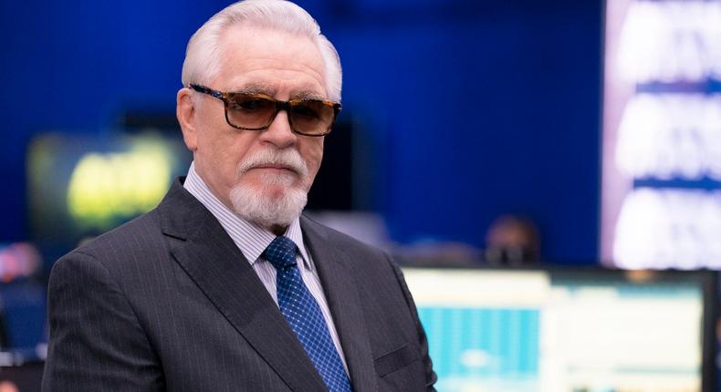Brian Cox as Logan Roy on Sunday night's episode of Succession, which included a scene where he stood atop printer-paper boxes to deliver a speech.Macall Polay/HBO.