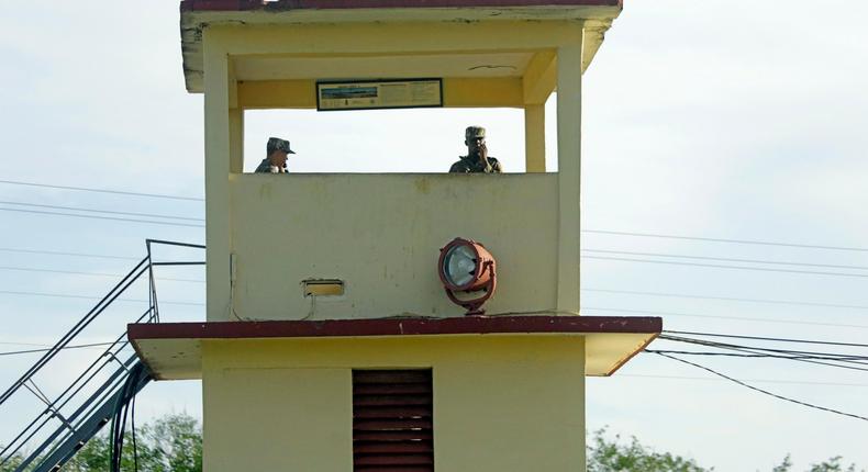 Cuban border guards in a watch tower at the border between Cuba and the US in Caimanera, Cuba, in 2018.Sven Creutzmann/Mambo Photo via Getty Images