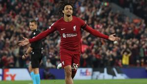 Trent Alexander Arnold opened the scoring in the first half for Liverpool against Rangers in the UCL