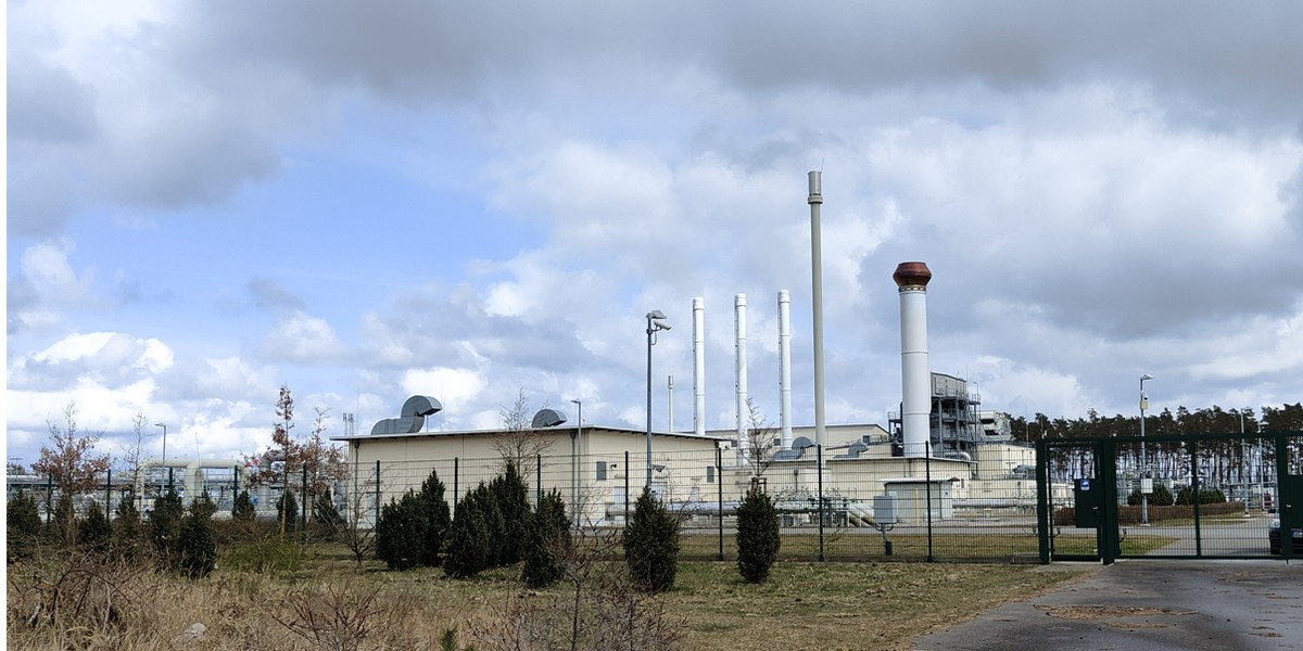 Instalacje gazociągu Nord Stream w Lubminie w Niemczech.