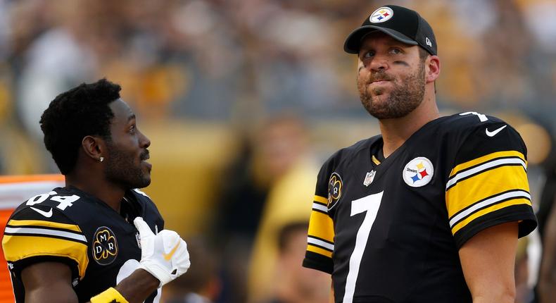 Antonio Brown and Ben Roethlisberger.