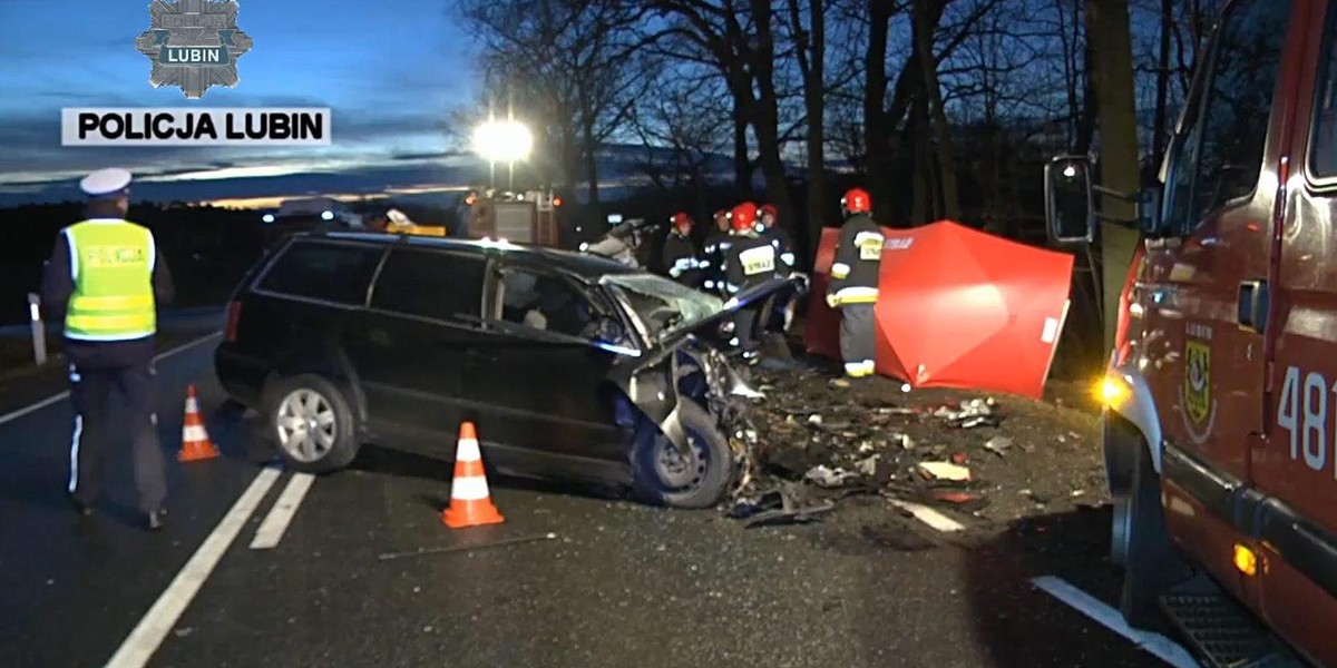 Przerażający wypadek pod Lubinem