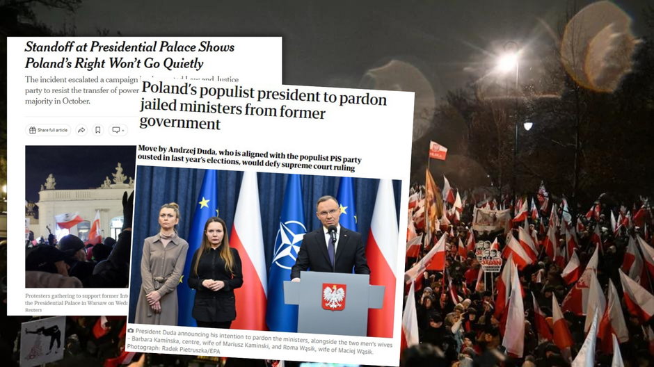 Zagraniczne media o Polsce (screen: The New York Times, The Guardian)
