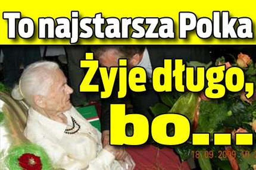 To najstarsza Polka! Żyje długo, bo...