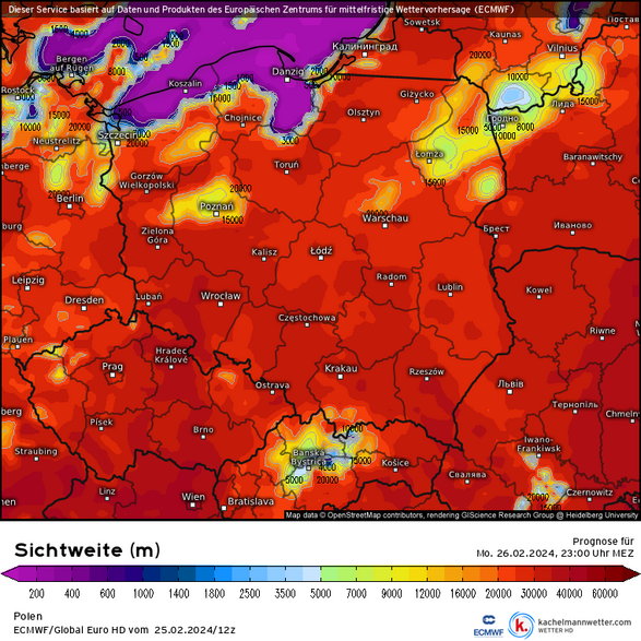 Prognoza widzialności w Polsce w poniedziałkowy wieczór