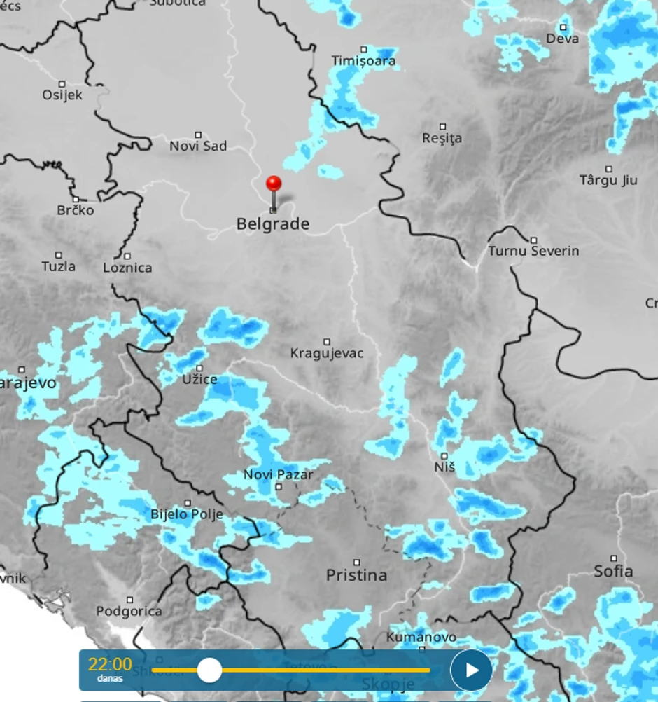kretanje nevremena u 22h