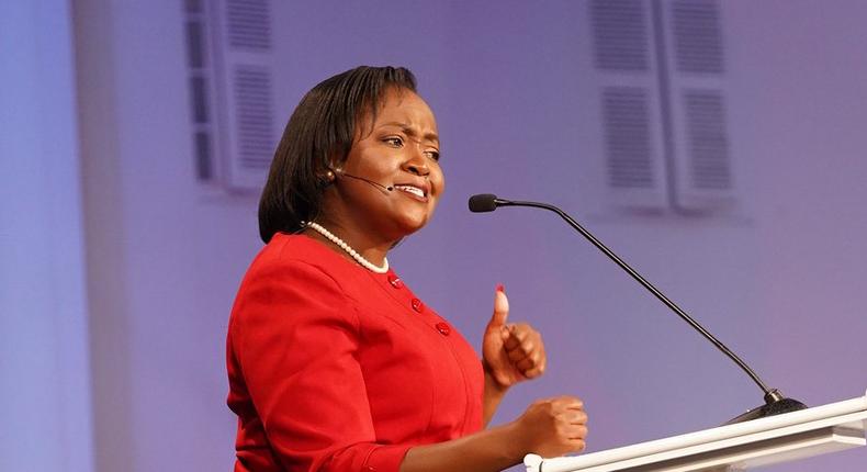 Justina Wamae during the Deputy Presidential Debate held on August 18, 2022