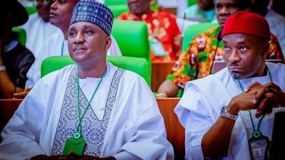 Speaker of the House of Representatives, Tajudeen Abbas and Deputy Speaker, Rep. Benjamin Kalu.