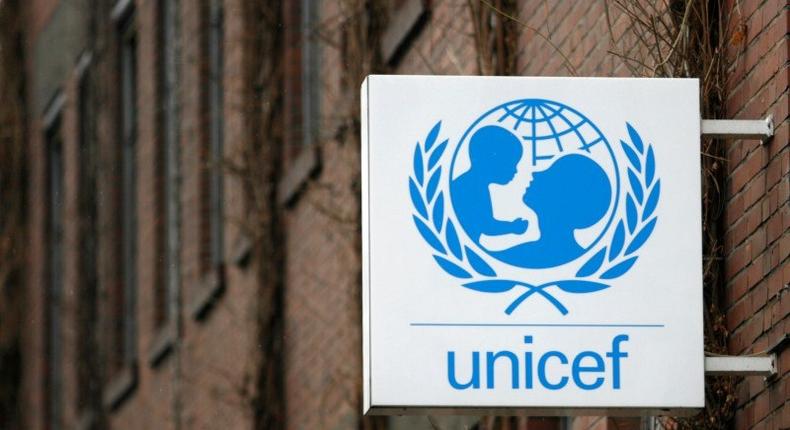 The logo of the United Nations Childrens Fund, UNICEF, is pictured at their German headquarters in Cologne February 20, 2008.   REUTERS/Ina Fassbender