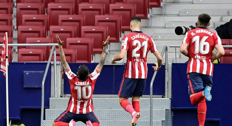 Atletico Madrid's Angel Correa celebrates his effort Creator: JAVIER SORIANO