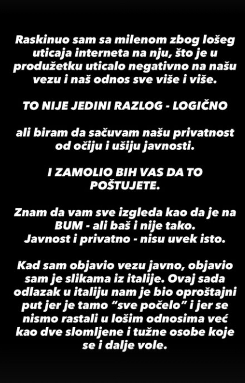 Baka Prase o raskidu sa Milenom