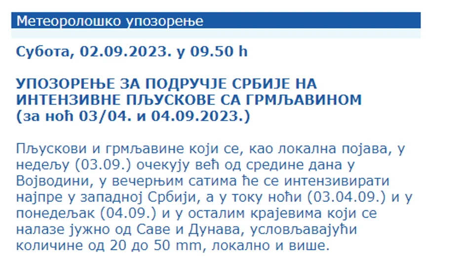 Meteorološko upozorenje