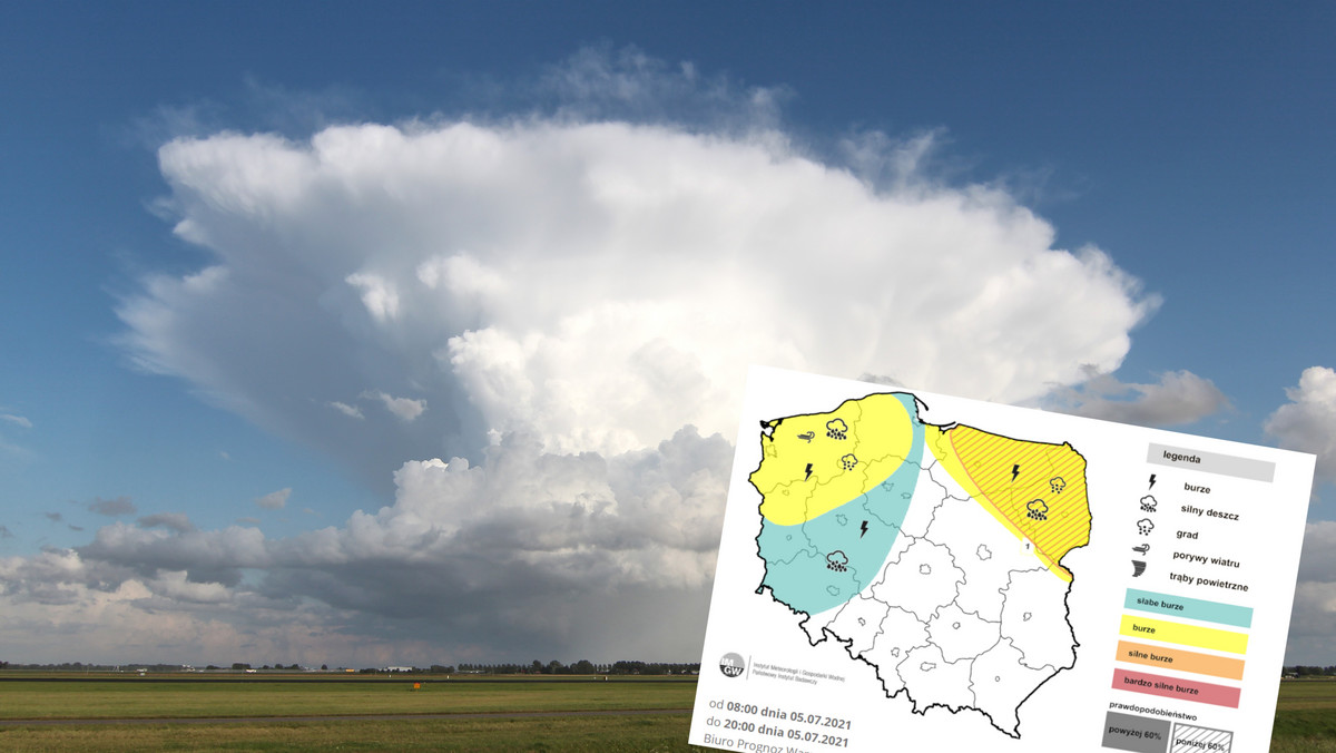 Prognoza pogody na poniedziałek, 5 lipca. Gdzie będą burze z gradem?