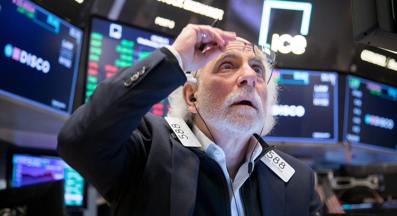 A trader works at the New York Stock Exchange NYSE in New York, the United States, on March 9, 2022.Michael Nagle/Xinhua via Getty