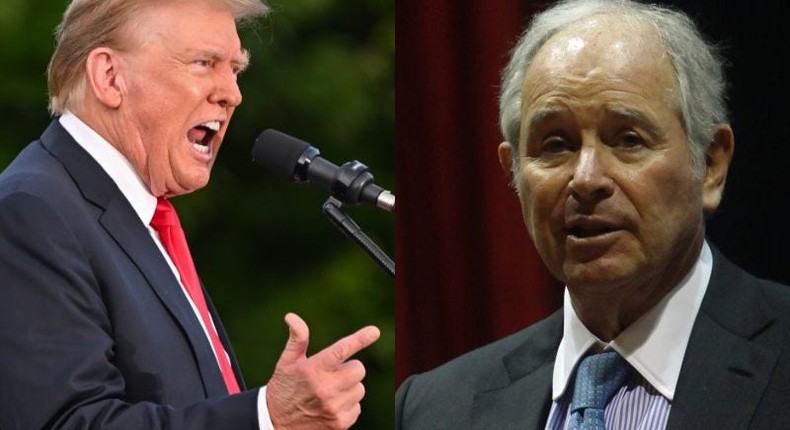 Donald Trump and Steve Schwarzman.James Devaney | NurPhoto/ Getty Images