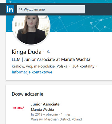 Kinga Duda na LinkedIn