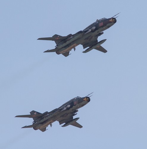 SU 22 Polskich Sił Zbrojnych podczas Międzynarodowych Pokazów Lotniczych Air Show 2015 w Radomiu  <br><br>fot. (mr) PAP/Michał Walczak